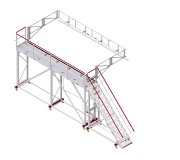 Vom Entwurf zur Anwendung: Die Arbeitsbühne wurde auf Basis eines modularen Baukastensystems individuell konfiguriert und realisiert