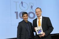 Ranga Yogeshwar (links) mit Dr. Dirk Haft, Vorstandsvorsitzender & Gründer der attocube systems AG