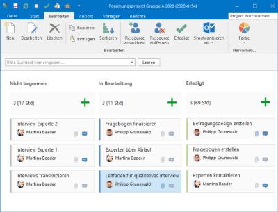 Abb. 3 MIt Kanban-Boards lassen sich Aufgaben koordinieren