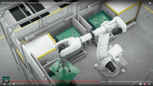 Wickert: Neuer kompakter rüstfreier Multifunktionsgreifer zum Handling mehrlagig gestapelter Bauteile mit Lagentrennung