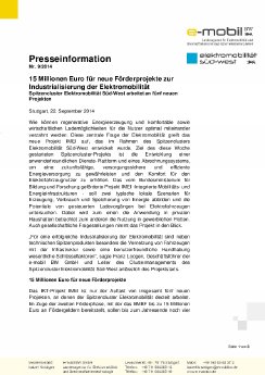 140915_e-mobil BW Presseinformation_15 Milllionen für neue Projekte im Spitzencluster Elekt.pdf