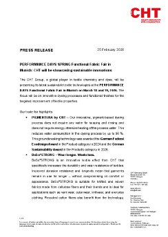 CHT Press release PERFORMANCE DAYS SPRING Functional Fabric Fair 2026.pdf