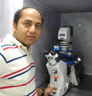Professor Shivprasad Patil of IISER, India, with his JPK NanoWizard AFM system