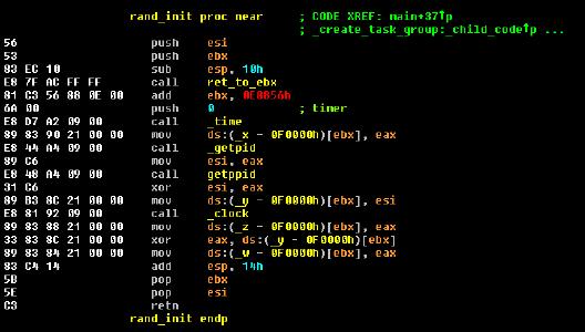 Chalubo hat einige Code-Elemente vom berühmt-berüchtigten Mirai-Botnetz übernommen, so z.B. die rand_init-Funktion zur Randomisierung