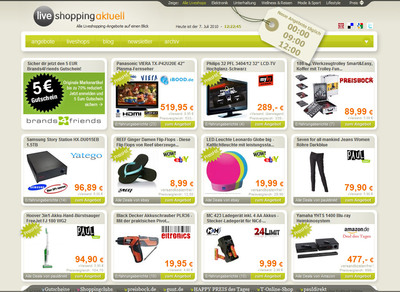 Liveshopping-Übersicht