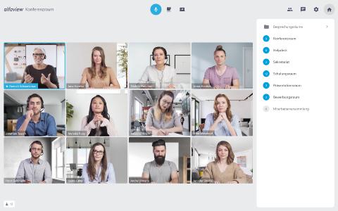Arbeiten im virtuellen Konferenzraum von alfaview