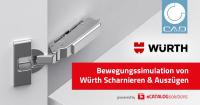 Digitaler Zwilling für den Möbelbau: Würth ermöglicht mit CADENAS BIM Bewegungssimulation für Scharniere & Auszüge