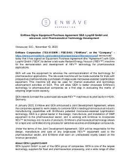 13112020_EN_ENW_EnWave Signs Equipment Purchase Agreement with GEA Lyophil.pdf