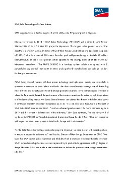 Press Release-SMA_First_Utility_Scale_PV_Power_Plant_Myanmar_06112018.pdf
