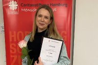Freut sich über die Auszeichnung: Veranika Navitskaya des Studiengangs Soziale Arbeit der Hochschule Bremen (HSB) / Bild: © Sabine Wagenblass