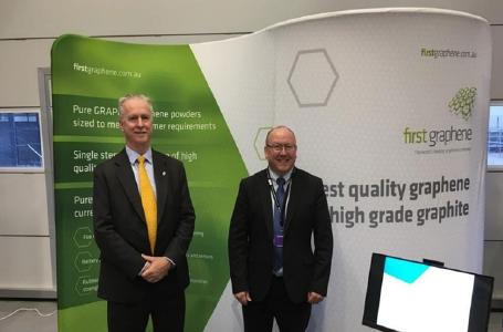 Chairman Warwick Grigor und Marketingleiter Chris McMahon bei der Eröffnunf des GEIC / Foto: First Graphene