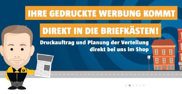 Drucken und Verteilung per POSTAKUTELL aus einem Guss