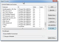 Die Darstellung zeigt den Stapeldruck bzw. das Batchplotten im RxView Server