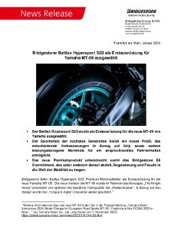 Bridgestone Battlax Hypersport S23 als Erstausrüstung für Yamaha MT-09 ausgewählt.pdf