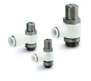 Die Drosselrückschlagventile der Serie AS-W2D sind schwer entflammbar und damit speziell für den Einsatz in brandgefährdeten Bereichen konzipiert. Die Durchflusseinstellung erfolgt mit einem Schraubendreher. Foto: SMC Deutschland GmbH