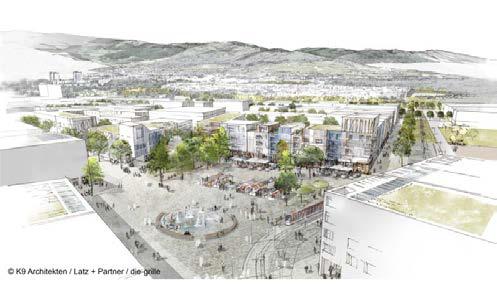 Der neue klimaneutrale Freiburger Stadtteil Dietenbach ist eines der vielen Projekte, die auf dem Kongress Energieautonome Kommunen vom 7.-8. Februar 2019 in Freiburg vorgestellt werden (Foto: K9 Architekten/Latz + Partner/die-grille)