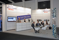 Der Messestand von Keller & Kalmbach Widex überzeugte mit einem offenen und modernen Design. 