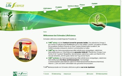 Internetauftritt Dr. Willmar Schwabe / Life Science