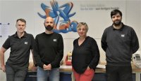 Das SKZ in Peine wird 30! Ein Grund zum Feiern für Detlef Hellwig, Andreas Grzeskowiak, Annette von Hörsten (Standortleitung) und Sven Pohlmann (v.l.). (Foto: SKZ)