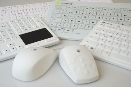 Silikontastaturen, Hygienetastaturen, Glastastaturen, Abwaschbare Mäuse im e-medic™ Onlineshop erhältlich