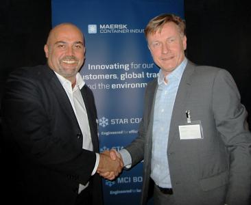 BITZER und Maersk Container Industry unterzeichnen einen Zehnjahresvertrag. Von links: Gianni Parlanti (Chief Sales and Marketing Officer bei BITZER) und Lars Heineke (Chief Financial Officer bei MCI)