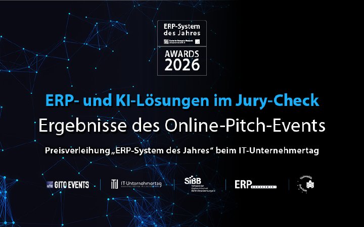 ERP-System des Jahres 2026: Jury zeichnet die besten ERP- und KI-L⁠ö⁠s⁠u⁠n⁠g⁠e⁠n aus