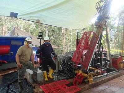 Aurania’s VP-Exploration, Jean Paul Pallier at the first drill site at the Tsenken N2 target
