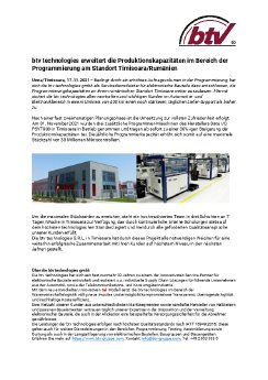 Pressemeldung - btv technologies erweitert Produktionskapazit鋞en am Standort Timisoara 17112021.pdf