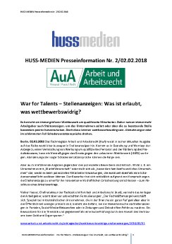 Huss Medien Presseinformation 2 AuA Wettbewerbswidrige Stellenanzeigen.pdf