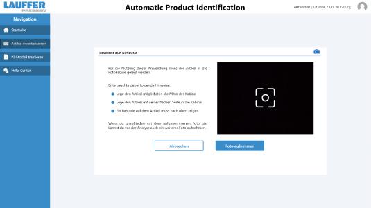 Screenshot: automatische Produkt-Identifikation