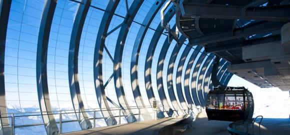 Bergstation der Gaislachkoglbahn mit einer Folienkonstruktion aus extrudiertem 3M Dyneon ETFE © Bergbahnen Sölden, A. Niederstrasser