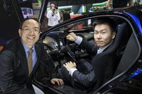 Techrules at Geneva 2016 - William Jin, Chairman (L) and Matthew Jin, CTO (R)