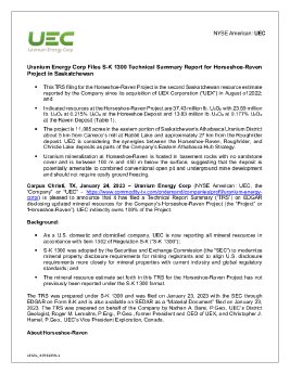 24012023_EN_UEC Files of S-K 1300 TRS for Horseshoe-Raven Project in Saskatchewan_final.pdf