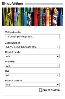 Mit Hilfe des Online-Einkaufsführers unter www.oeko-tex.com/produkte können Anbieter von Promotionstextilien gezielt nach OEKO-TEX® zertifizierten Grundmaterialien und Herstellern suchen / Bevor fertig bedruckte, beflockte oder bestickte Werbeartikel mit dem Label „Textiles Vertrauen“ gekennzeichnet werden dürfen, müssen sie als Gesamtprodukt von einem der OEKO-TEX® Institute erfolgreich auf ihre Unbedenklichkeit überprüft werden