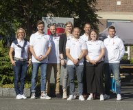 Von links nach rechts: Cornelia Lehle (Head of Sales DACH bei G DATA), Felix Gehlen, Felix Adami, Lea Wübbelmann, Sebastian Eisenstein, Hendrik Flierman (Vice President Global Sales & Marketing bei G DATA), Pia Schmidt-Wallesch und Andy Felbinger (Head of Sales Germany bei G DATA)