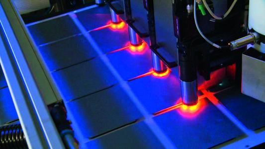 "Digital printing of etch masks on solar cells."