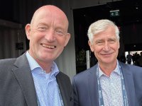 Günther Illert und André Pöhler beim Big Bang Health Festival 2024 in Berlin.
