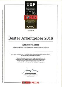 Erneut ausgezeichnet: Endress+Hauser ist einer der besten Arbeitgeber Deutschlands.