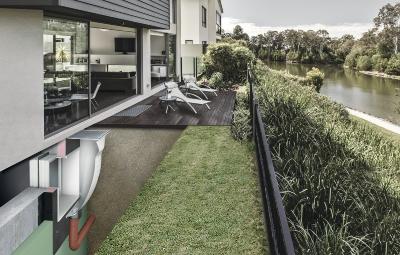 Einbausituation AQUA Systemlösung mit MEAMULTINORM 3-in-1 und Zargenfenster MEATHERMO AQUA PLUS