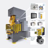 Baumüller zeigt anhand einer Servopresse das komplette Portfolio mit Komponenten, Antriebselektronik, Steuerungstechnik und Software / Bild: Baumüller