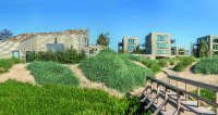 Natürlich eingebettet: Die sandfarben ausgebildeten Fassaden fügen sich organisch in die Uferlandschaft ein Natürlich eingebettet: Die sandfarben ausgebildeten Fassaden fügen sich organisch in die Uferlandschaft ein