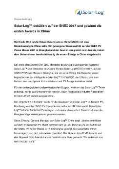 Press Release_ Solar-Log debütiert auf der SNEC und gewinnt die ersten Awards in China_DE_final.pdf