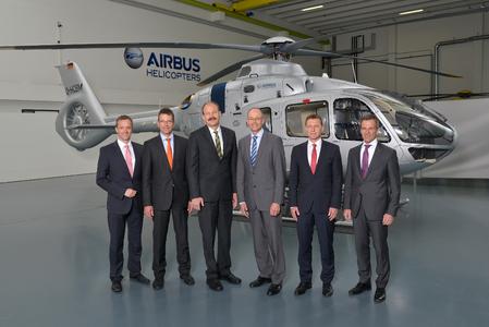 Neue Geschäftsführung von Airbus Helicopters, von links nach rechts: Stefan Thomé, Dr. Klaus Przemeck, Martin Schübel, Dr. Wolfgang Schoder, Johannes Kleidorfer und Oliver Schenzle, Copyright Airbus Helicopters, Juergen Dannenberg