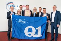 Ceremonial presentation of the Ford Q1 Award - the highest accolade for automotive suppliers - to HellermannTyton GmbH Germany. Ceremonial presentation of the Ford Q1 Award - the highest accolade for automotive suppliers - to HellermannTyton GmbH Germany.