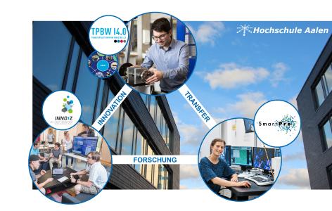 Auf der Hannover Messe 2021 präsentiert die Hochschule Aalen ihre starke Vernetzung von Forschung, Transfer und Innovation / Fotohinweis: © Hochschule Aalen, TPBW I4.0 | Fotografen Thomas Klink, Jan Walford