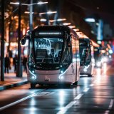 Autonomous shuttles in urban settings: NX NextMotion ensures reliable navigation through sensor-based environment perception and certified drive-by-wire control – even at night and in dense traffic scenarios.
