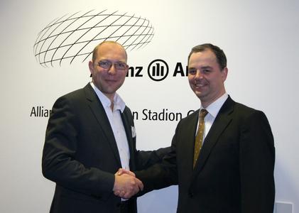 Herr Muth (Allianz Arena München Stadion GmbH) und Herr Leibhard (BTD)