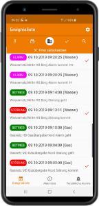 HIGH-LEIT App Ereignisliste