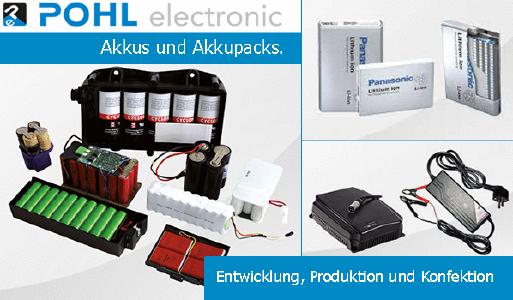 Entwicklung, Produktion und individuelle Konfektion von Akkus und Akkupacks sowie passendes Zubehör wie Ladegeräte.