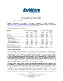 [PDF] Press release: EnWave Announces 2018 Second Quarter Consolidated Interim Financial Results